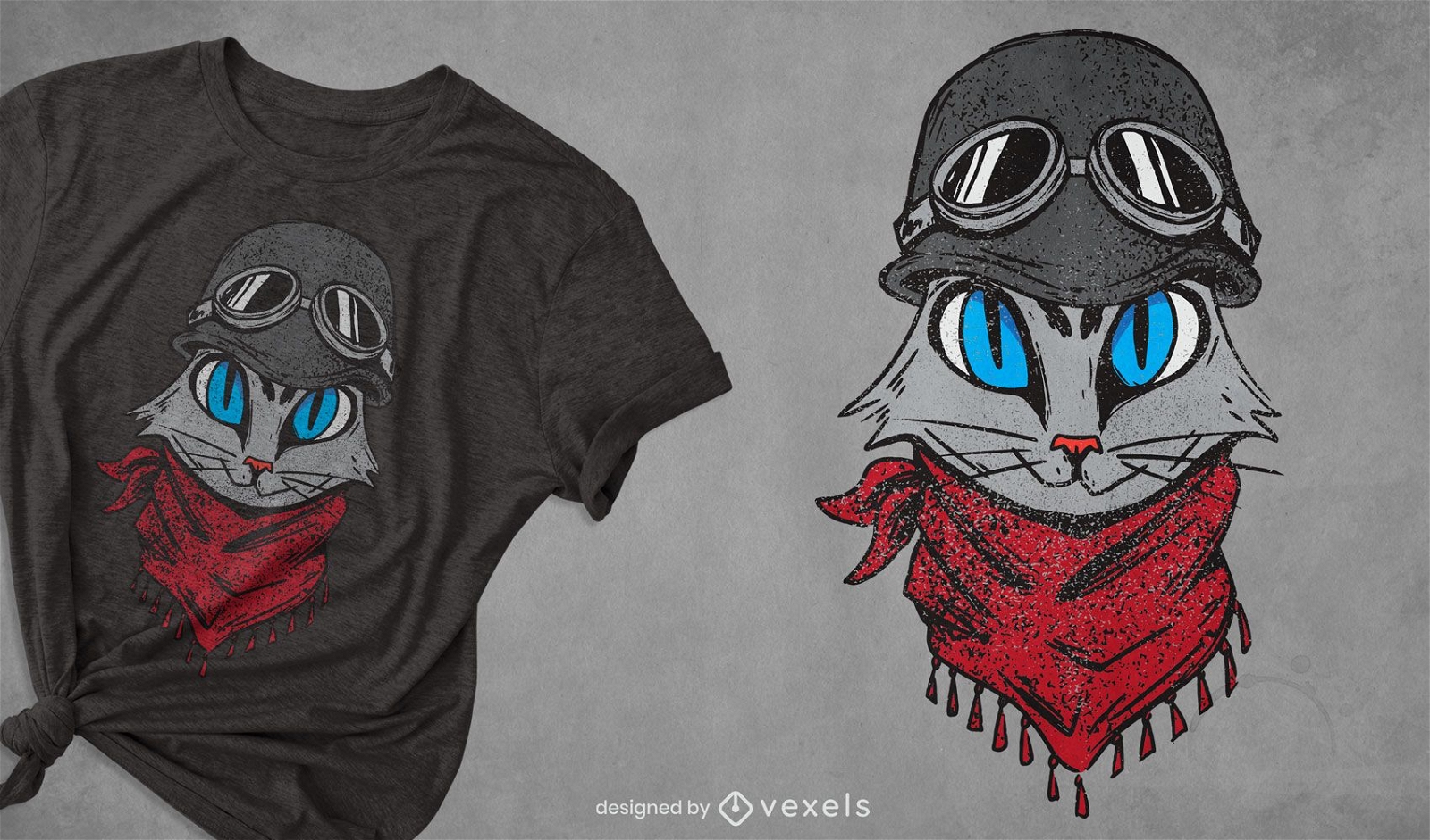 Abenteuerliches Katzen-T-Shirt Design