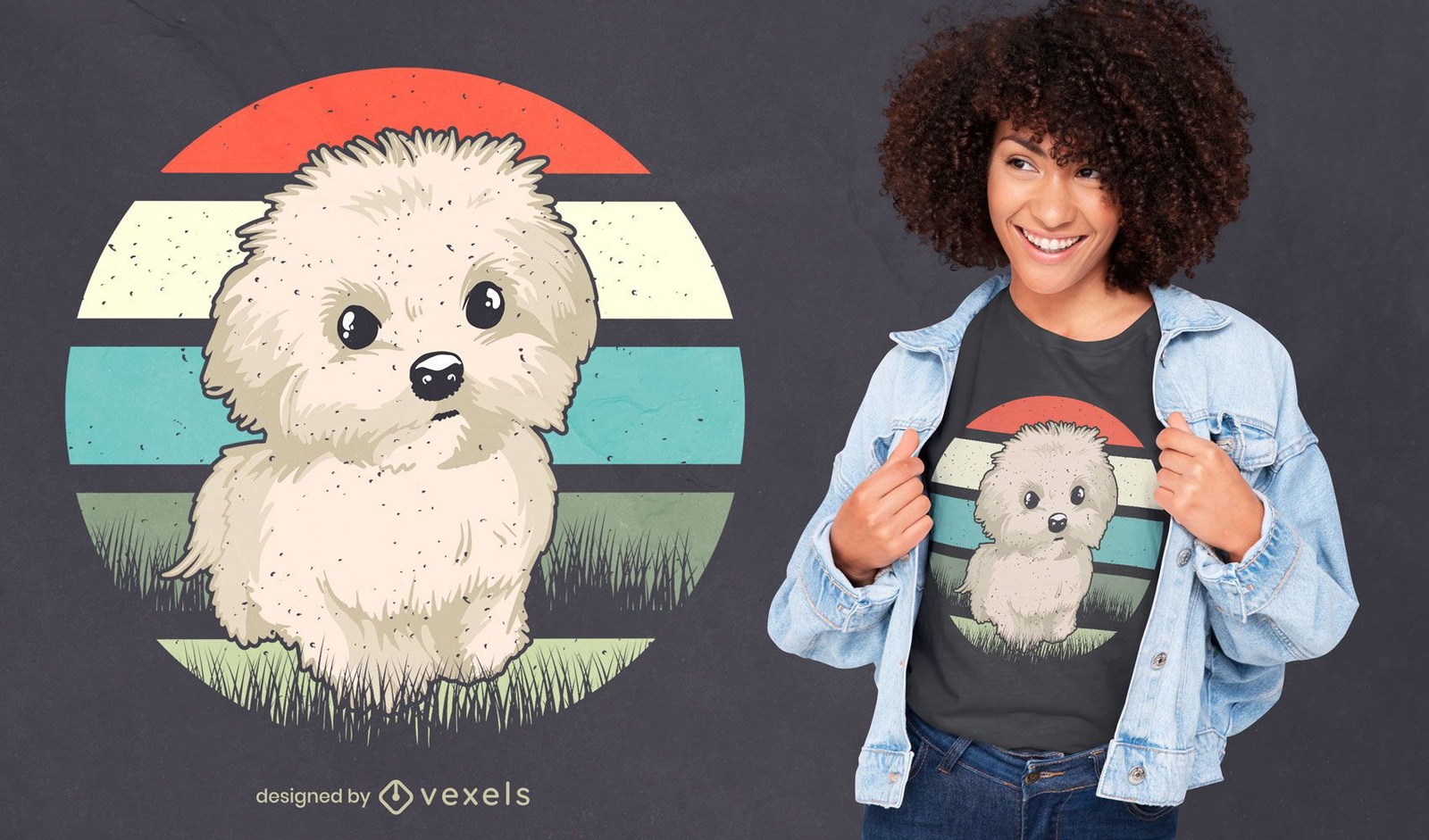 Maltese dog t-shirt design