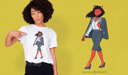 Demon businesswoman t-shirt design Demon businesswoman t-shirt design