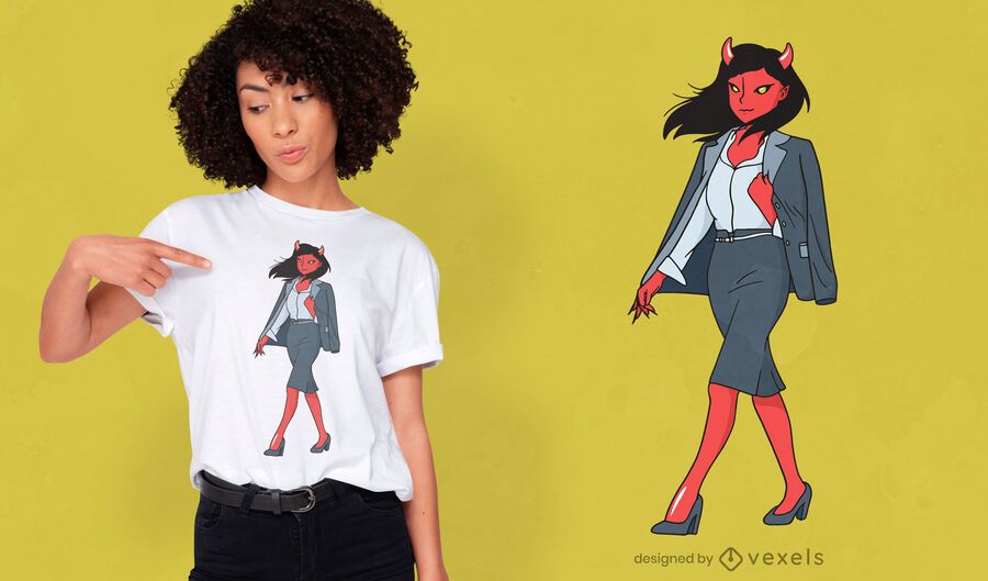 Demon businesswoman t-shirt design Demon businesswoman t-shirt design