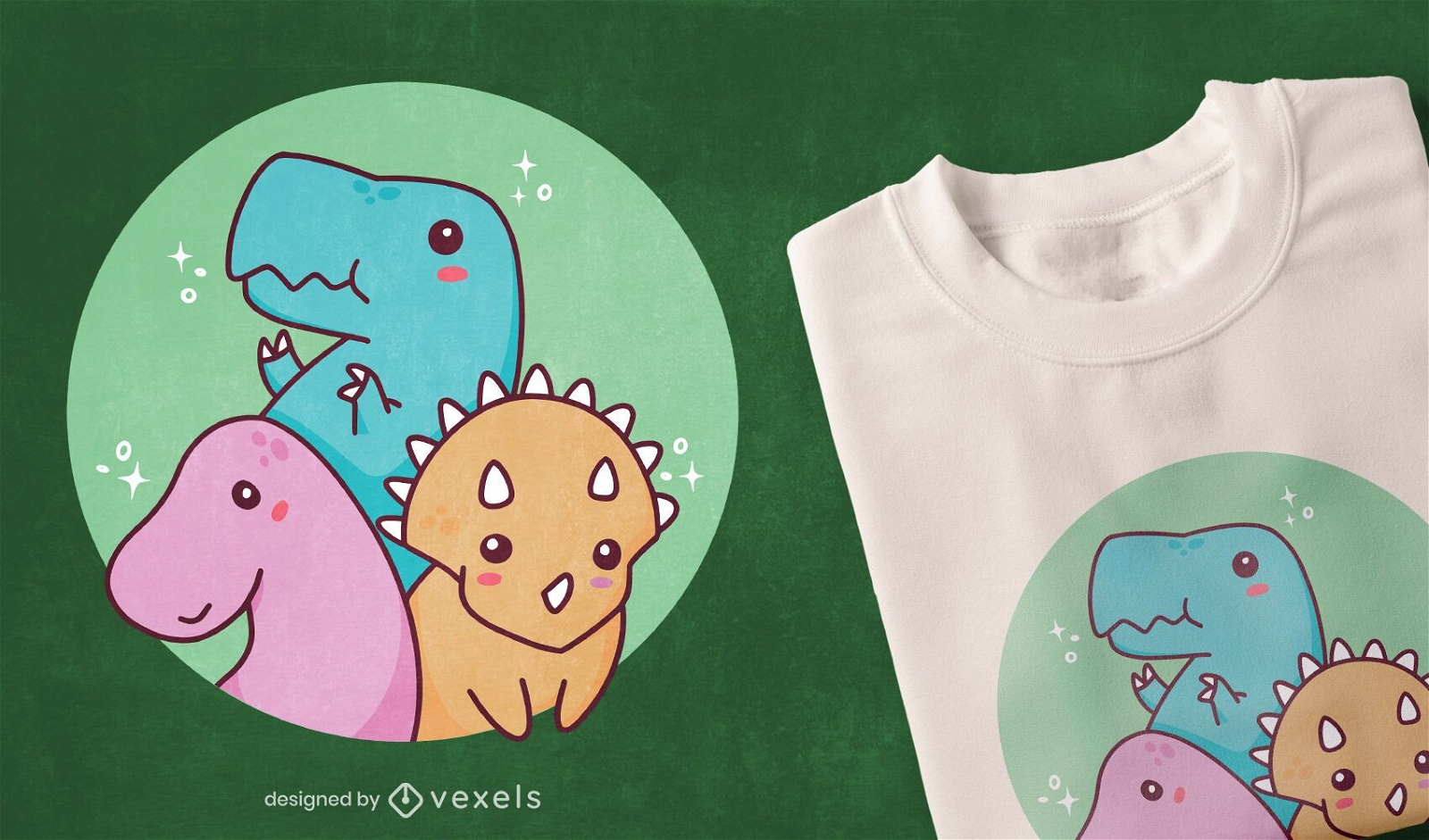 Cute baby dinosaurs t-shirt design