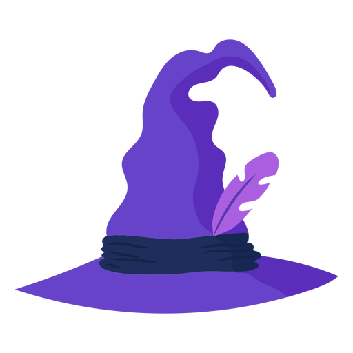 Purple witch hat semi flat