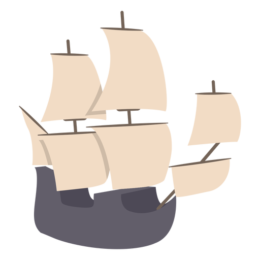 Segelschiff halbflach PNG-Design