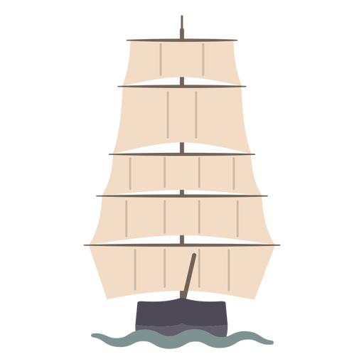 Segelschiff vorne flach PNG-Design