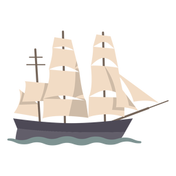 Perfil de navio à vela semi plano