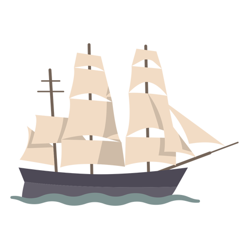 Perfil de navio à vela semi plano Desenho PNG