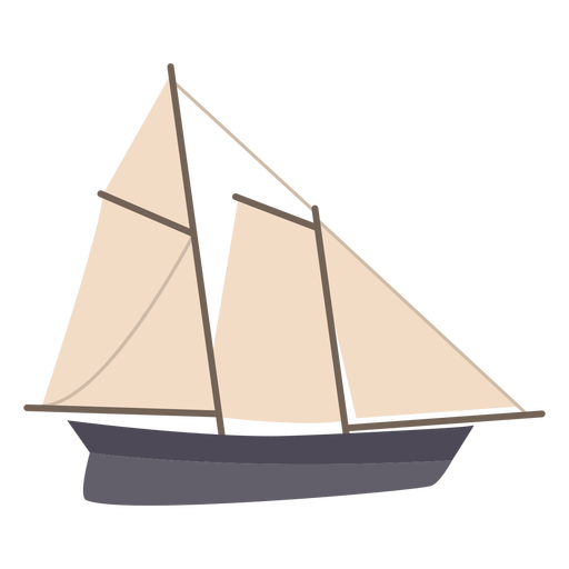 Sail boat profile flat PNG Design