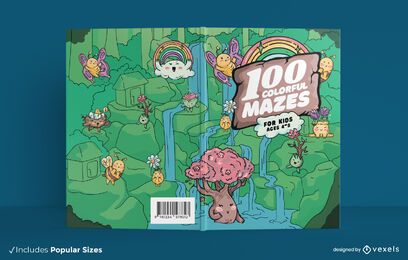 Diseño de portada de libro laberinto colorido