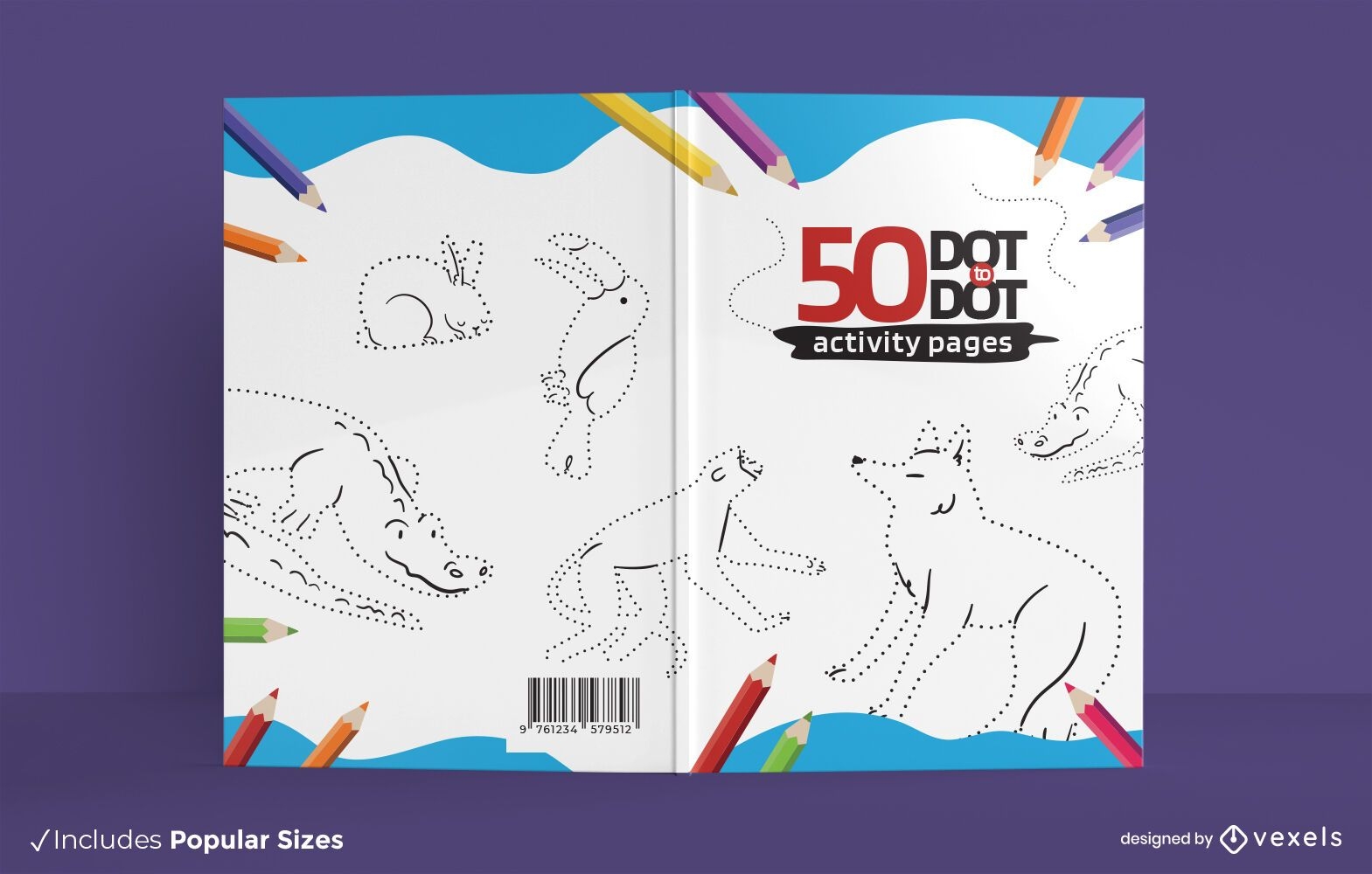Tiere Punkt-zu-Punkt-Buchcover-Design