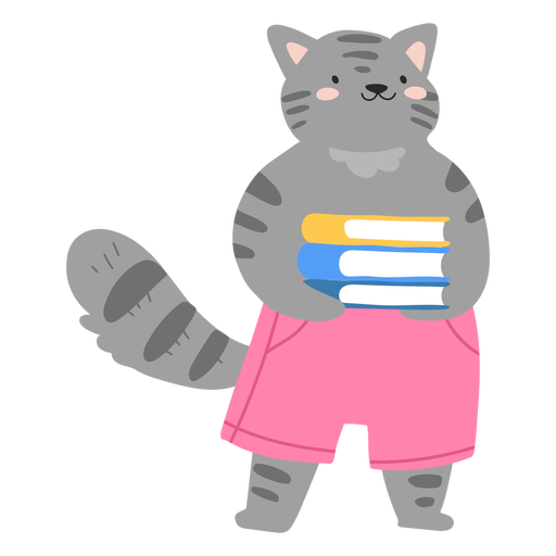 Cat with books cute