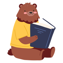 Urso de leitura fofo Transparent PNG