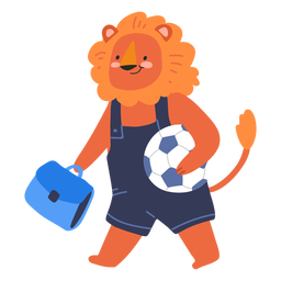 Cute lion with a ball Transparent PNG
