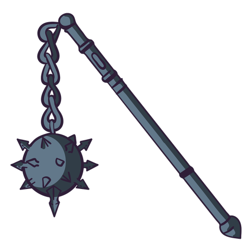 Medieval flail color stroke PNG Design