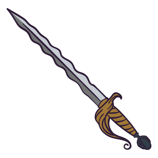 Flamberge sword color stroke PNG Design