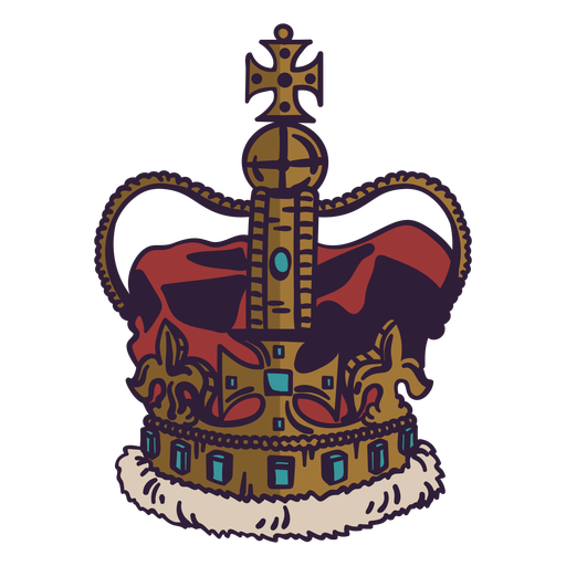 Traço colorido da coroa real