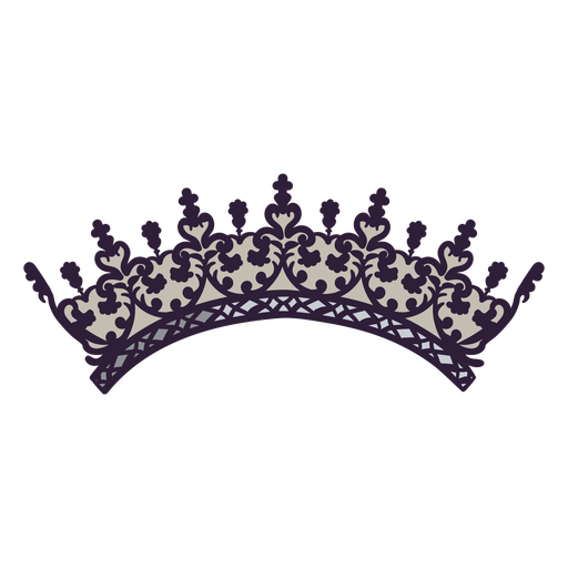 Delicate crown color stroke PNG Design