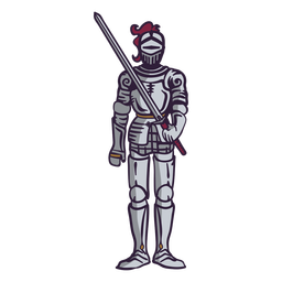 Knight's armor color stroke PNG Design