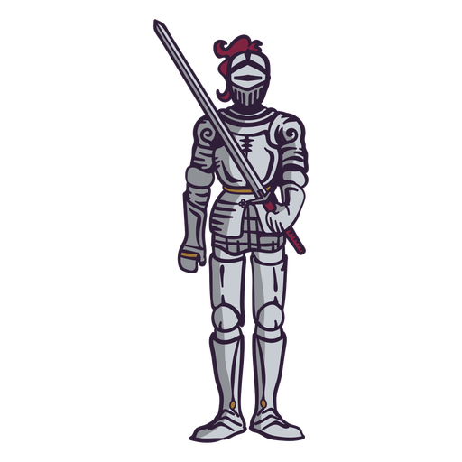 Knight's armor color stroke PNG Design