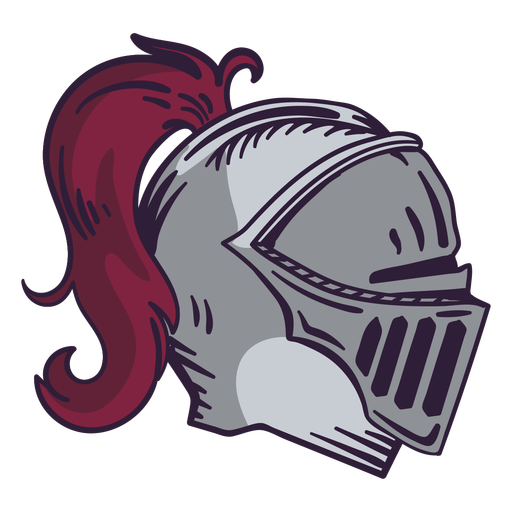 Armor's helmet profile color stroke PNG Design