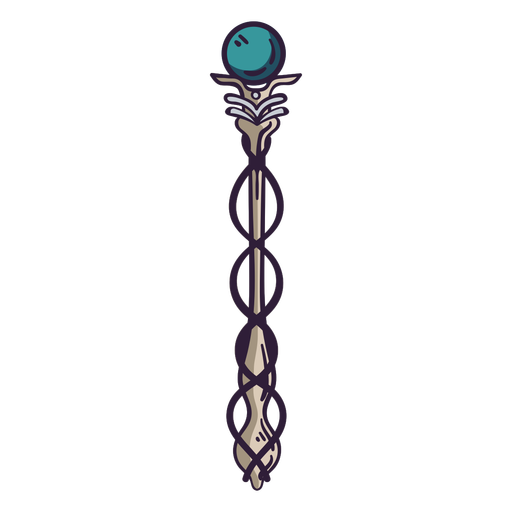 Beautiful carved staff color stroke