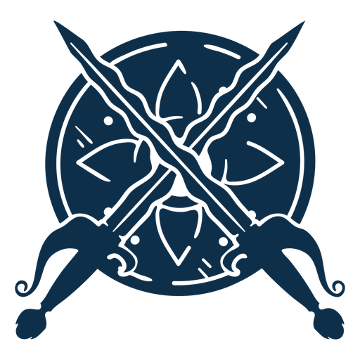 Metal shield and swords cut out PNG Design
