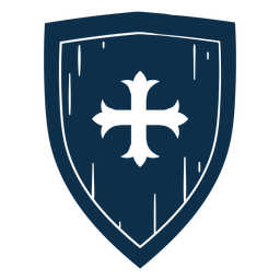 Wooden shield with cross cut out PNG Design