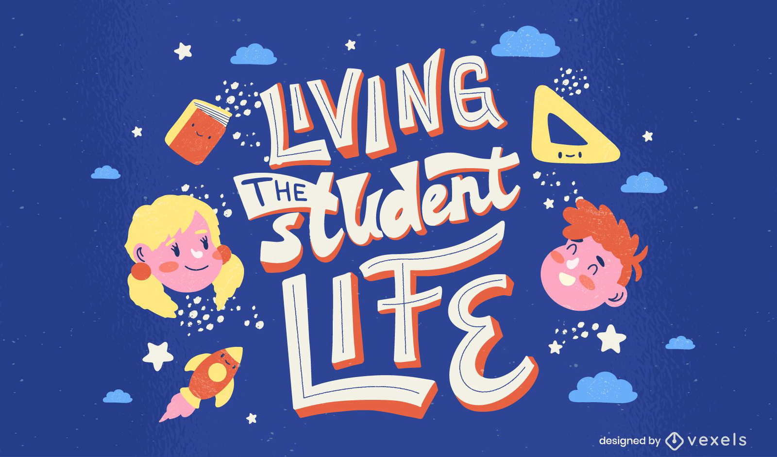 School student life lettering design