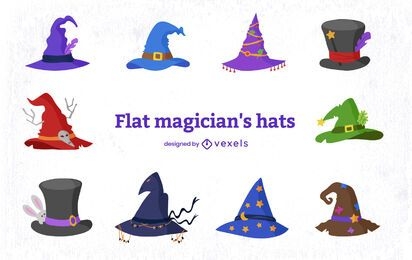 Wizard style magical hat element set