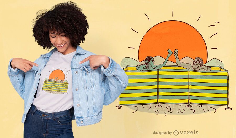 Personas dentro del diseño de camiseta de pantalla de playa. Personas dentro del diseño de camiseta de pantalla de playa.