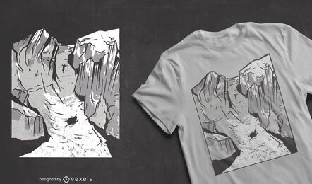 Skiing mountain sport t-shirt design