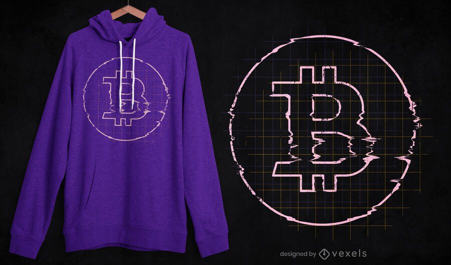 Design de camiseta bitcoin Glitch Design de camiseta bitcoin Glitch