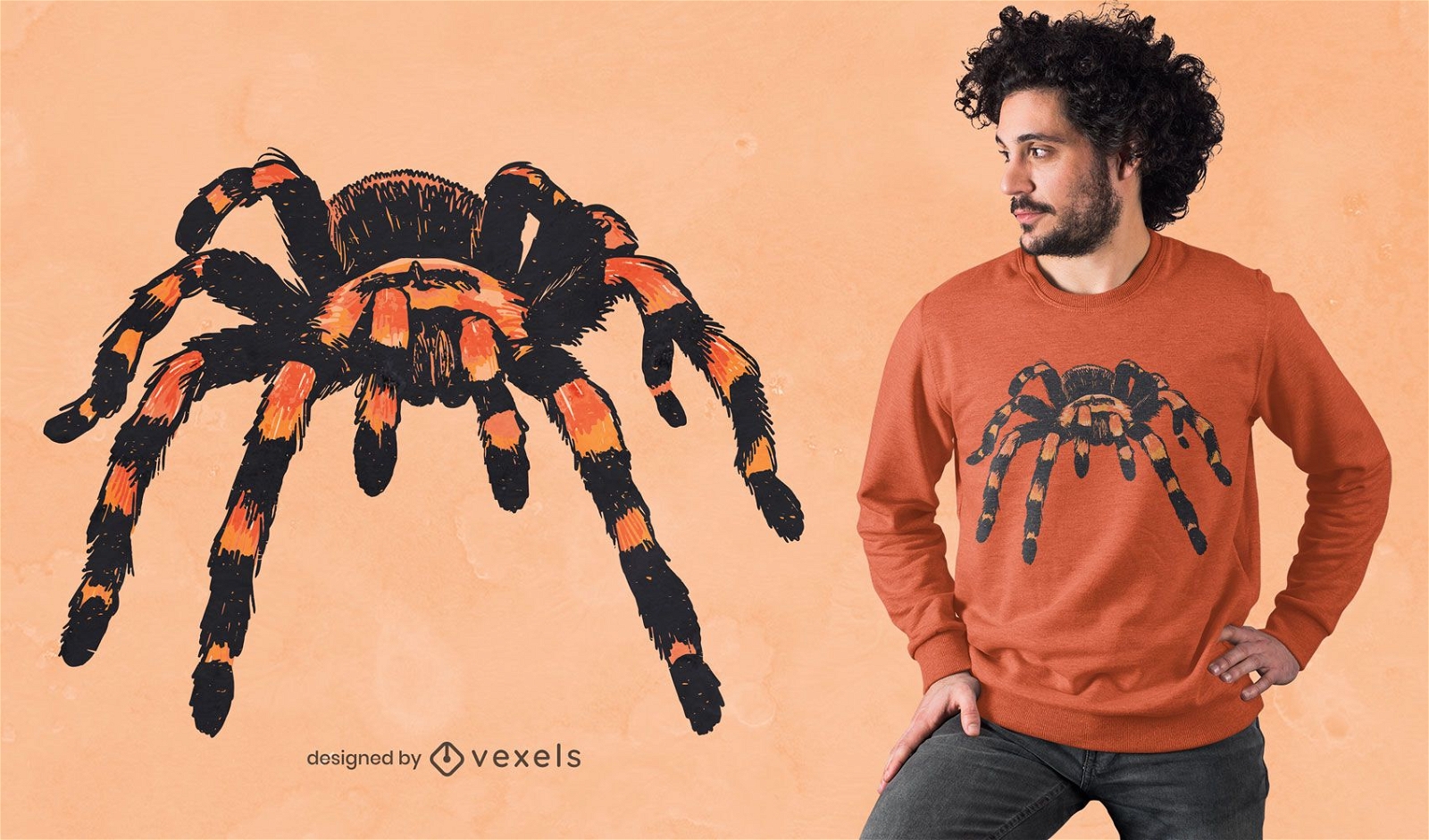 Realistic tarantula t-shirt design