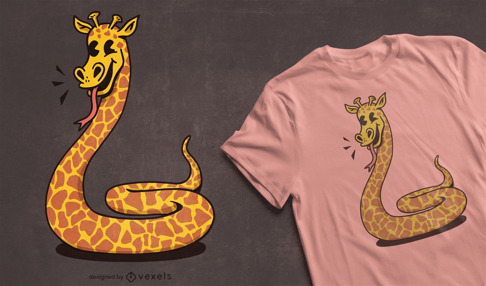 Schlangengiraffent-shirt Entwurf