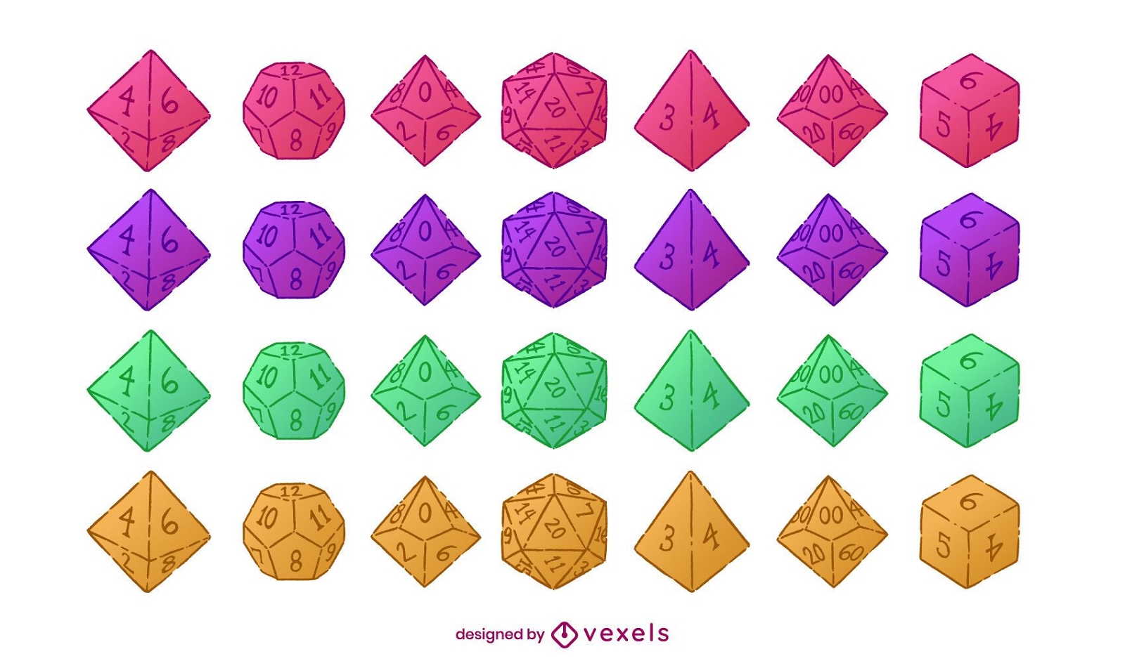 RPG fantasy playing dices illustration
