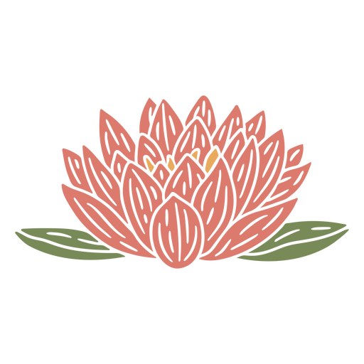 Lotus flower cut out PNG Design