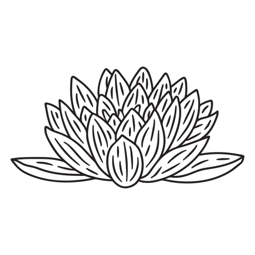 Big lotus flower stroke PNG Design