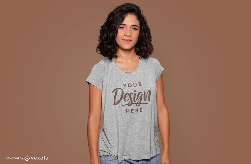 Smiling model t-shirt mockup Smiling model t-shirt mockup
