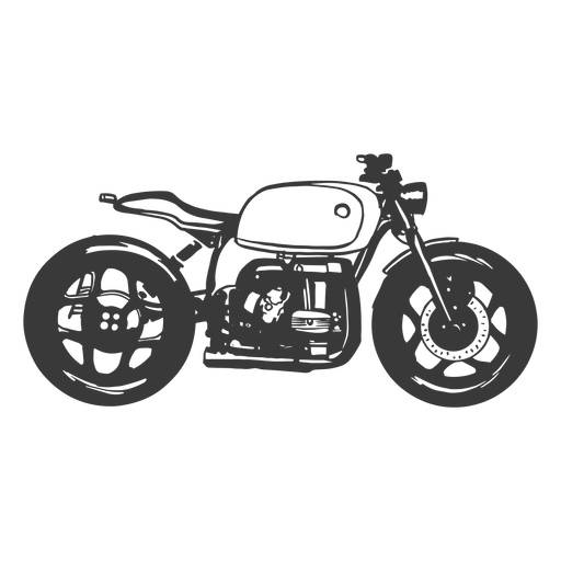 White motorbike filled stroke PNG Design