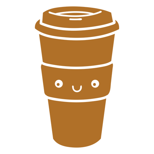 Reusable coffee cup cut out PNG Design