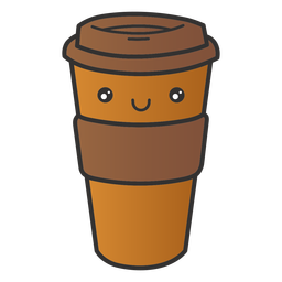 Reusable coffee cup cute PNG Design
