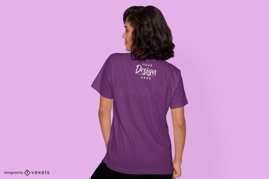 Woman back t-shirt mockup Woman back t-shirt mockup