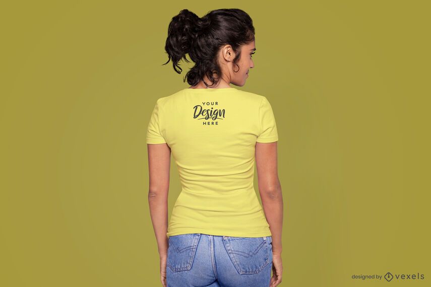 Modelo de detrás de la maqueta de la camiseta. Modelo de detrás de la maqueta de la camiseta.