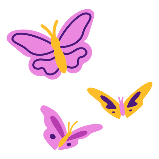 Butterflies flat PNG Design