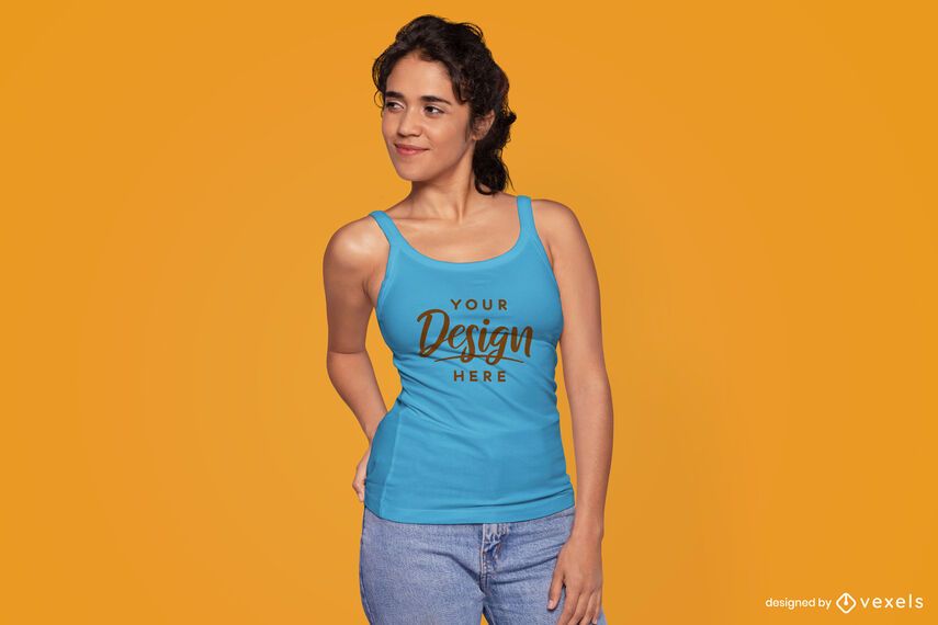 Female model tank top mockup Female model tank top mockup