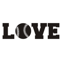 Citação de beisebol de amor cortada Desenho PNG