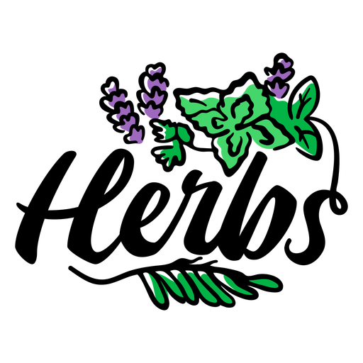 Herbs lettering PNG Design