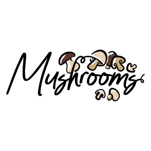 Mushrooms lettering