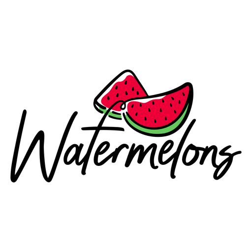 Watermelons label lettering color stroke