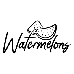 Letras de etiqueta de melancias Desenho PNG