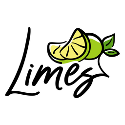 Limes label lettering PNG Design Transparent PNG